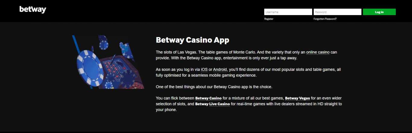 betway casino app
